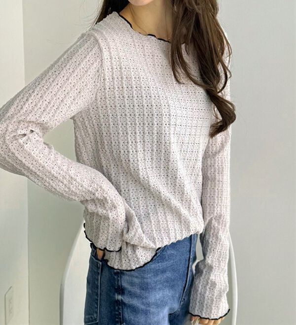 GeeRA（ジーラ）の「表面感配色メローカットソー（カットソー）」｜詳細画像