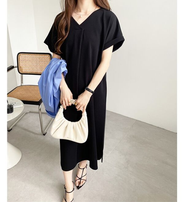 GeeRA（ジーラ）の「ひんやり快適！ジャカードスキッパーワンピ（カットソーワンピース）」｜詳細画像