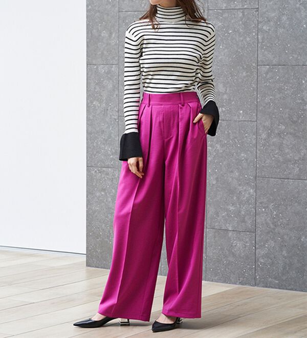 RANAN（ラナン）の「＜ムースタッチ＞洗える！バイカラータートルリブニット（ニット・セーター）」｜詳細画像