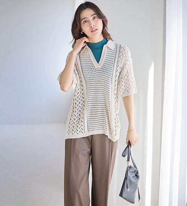 LAVIENNE（ラヴィエンヌ）の「【医師オススメ】ＵＶカット綿１００％スリーブレスハイネックプルオーバー＜カラフルコットン＞（肌着・インナーウェア）」｜詳細画像