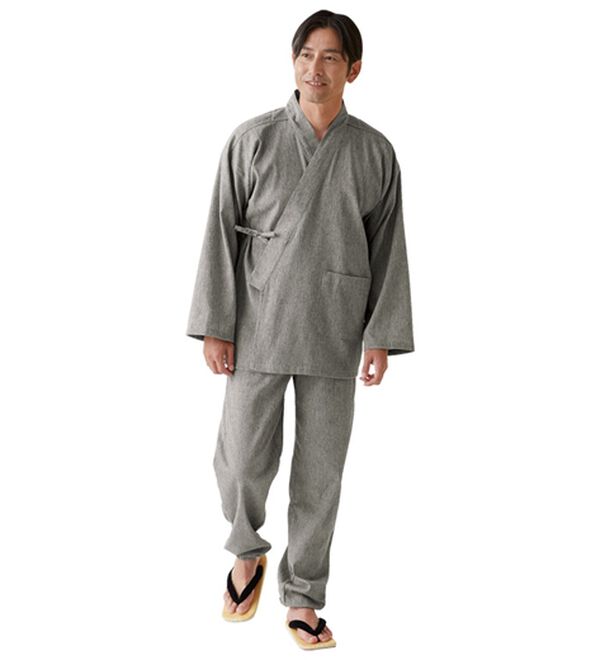 「麻入りサラッと涼感作務衣（メンズ和装・浴衣・和装グッズ）」｜詳細画像