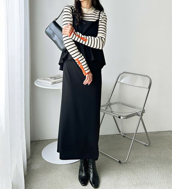 GeeRA（ジーラ）の「袖口ボタン配色ハイネックリブニット（ニット・セーター）」｜詳細画像