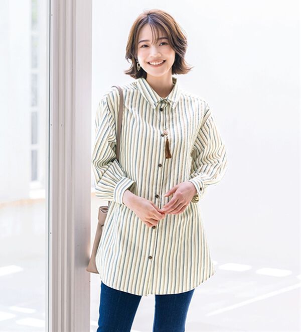 ルフラン（ルフラン）の「【３色組】アイロンいらずのダブル衿シャツ（シャツ）」｜詳細画像