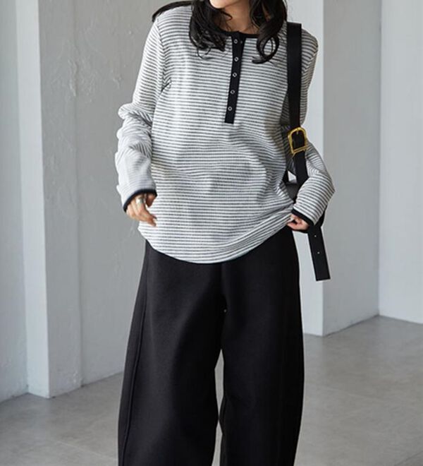 RANAN（ラナン）の「ヘンリーネックワッフルロンＴ（カットソー）」｜詳細画像