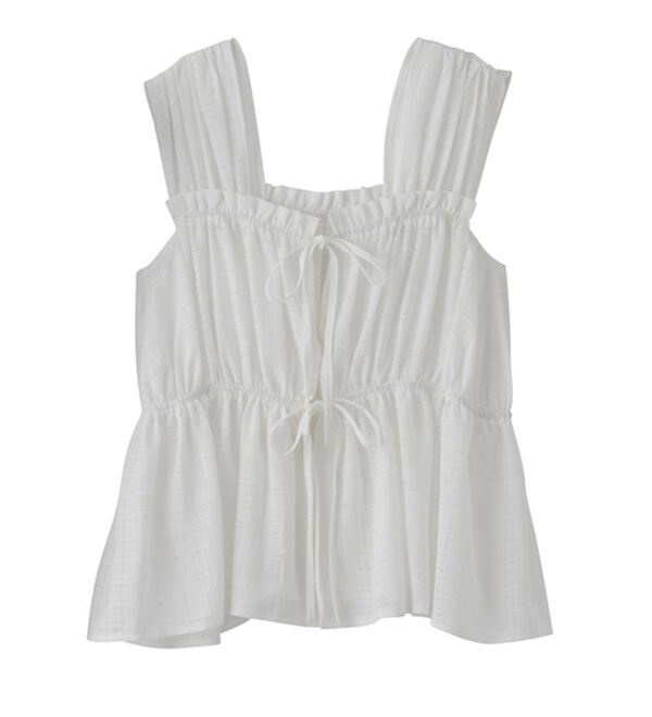 RANAN（ラナン）の「フロントリボンギャザーノースリブラウス（ブラウス）」｜詳細画像