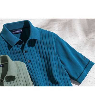 「＜コムルヴァン・オム＞大人の涼感ニットポロシャツ（メンズポロシャツ）」