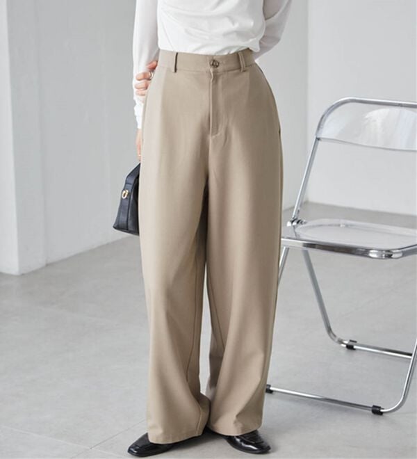 RANAN（ラナン）の「麻調素材カーブスラックス（ワイドパンツ・ガウチョ）」｜詳細画像