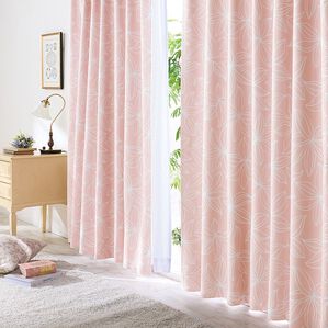 「【４枚組】多機能レース付！２級遮光フラワー柄カーテン＜断熱保温・ＵＶカット・見えにくい・簡単！素敵にコーディネートカーテ（ドレープカーテン）」｜詳細画像