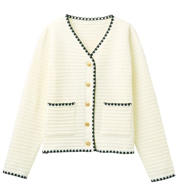 RANAN（ラナン）の「ツイード風配色ニットカーディガン（ニットカーディガン）」｜詳細画像