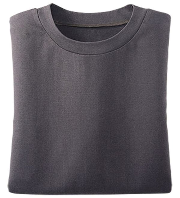 BELLUNA（ベルーナ）の「綿１００％抗菌防臭汗ジミ対策プルオーバー（カットソー）」｜チャコール