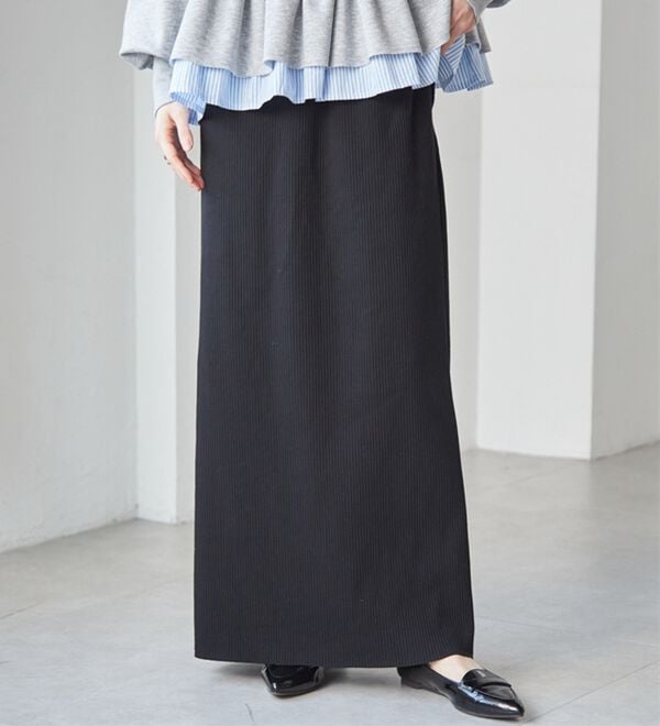RANAN（ラナン）の「セルフカットリブロングナロースカート（ロングスカート）」｜詳細画像