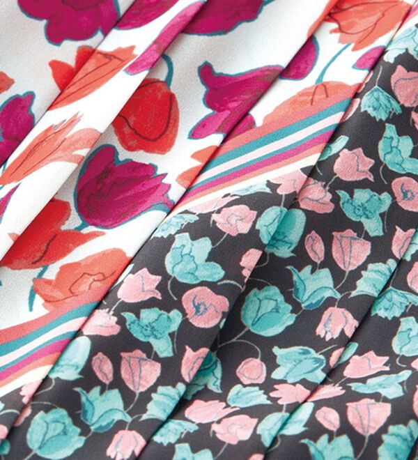 RANAN（ラナン）の「パネルフラワー柄プリーツロングスカート（ロングスカート）」｜詳細画像