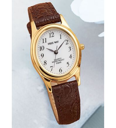 「お買得！ソーラー電源腕時計（本革）（腕時計）」