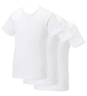 「【３枚組】サーモケア（Ｒ）綿混裏起毛インナー（メンズ肌着・インナーウェア）」｜ホワイト3枚組 半袖丸首