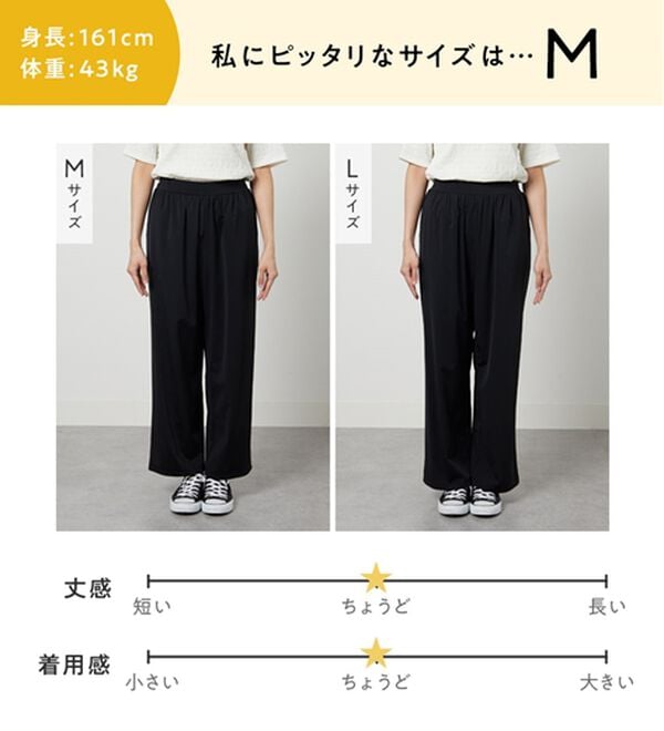 Viola e Viola（ヴィオラ エ ヴィオラ）の「【接触冷感】さらテロ楽のびストレートパンツ【選べる２丈】（フルレングスパンツ）」｜詳細画像
