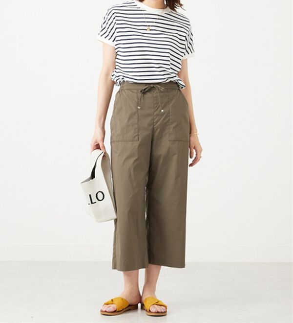 BELLUNA（ベルーナ）の「【店舗・ネット限定】サラリ綿混ベイカーワイドパンツ（ワイドパンツ・ガウチョ）」｜詳細画像