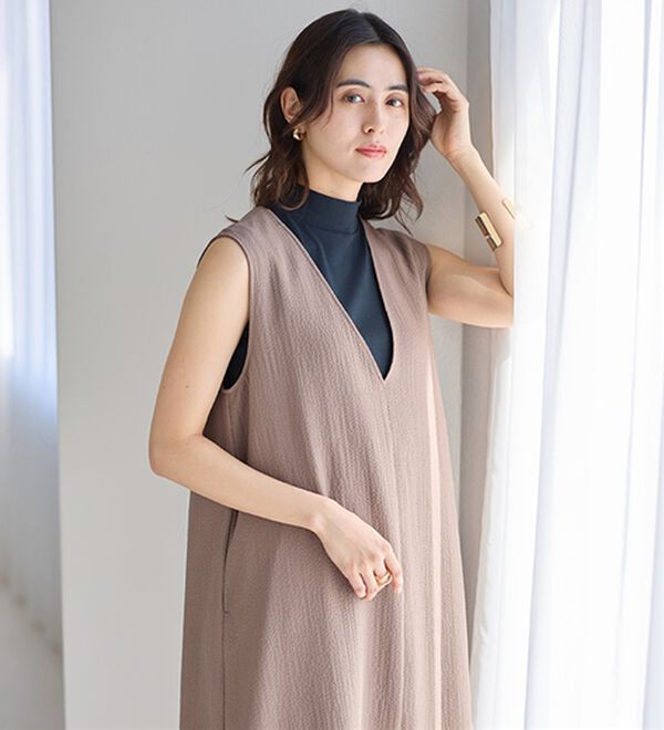 LAVIENNE（ラヴィエンヌ）の「【医師オススメ】ＵＶカット綿１００％スリーブレスハイネックプルオーバー＜カラフルコットン＞（肌着・インナーウェア）」｜詳細画像