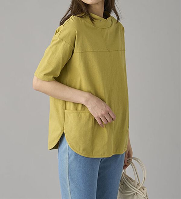 BELLUNA（ベルーナ）の「抗菌防臭綿１００％切替デザインプルオーバー（カットソー）」｜詳細画像