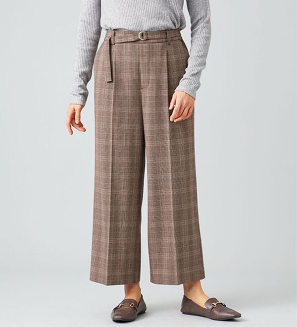 BELLUNA（ベルーナ）の「サマ見え（ウォーム）ベルト付ワイドパンツ（ワイドパンツ・ガウチョ）」｜詳細画像