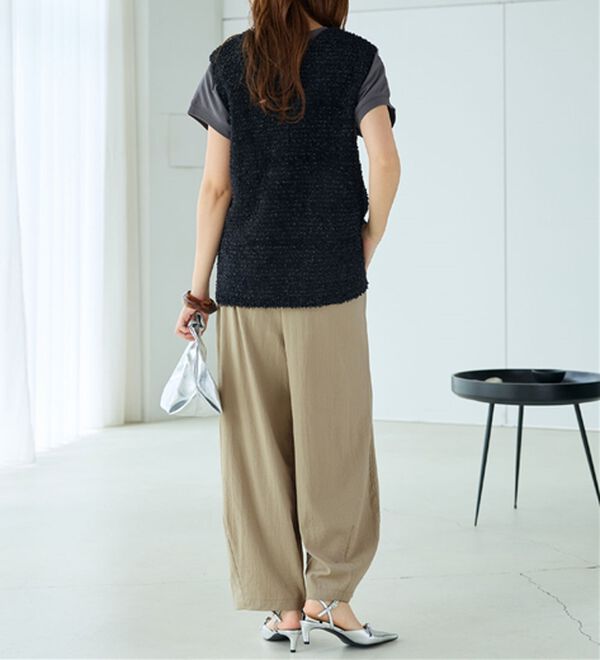 BELLUNA（ベルーナ）の「さらっと肌離れ！ひんやりカーブパンツ（ワイドパンツ・ガウチョ）」｜詳細画像