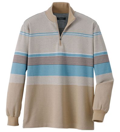 「＜コムルヴァン・オム＞新デザインマルチ配色ハーフジップ（メンズカットソー）」