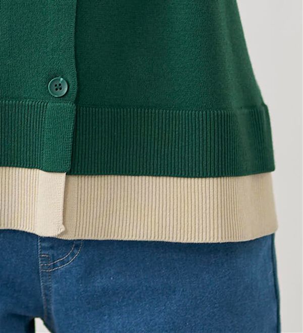 BELLUNA（ベルーナ）の「配色衿デザインニットカーディガン（ニットカーディガン）」｜詳細画像