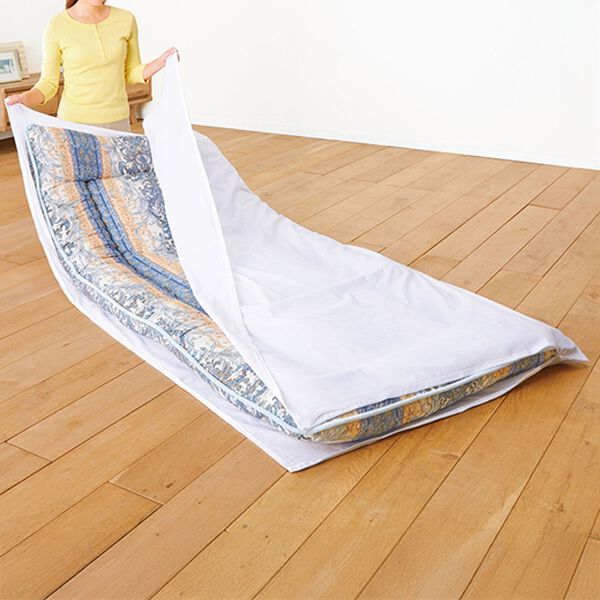 「三方開き敷ふとんカバー２枚組（掛布団カバー）」｜平織ホワイト