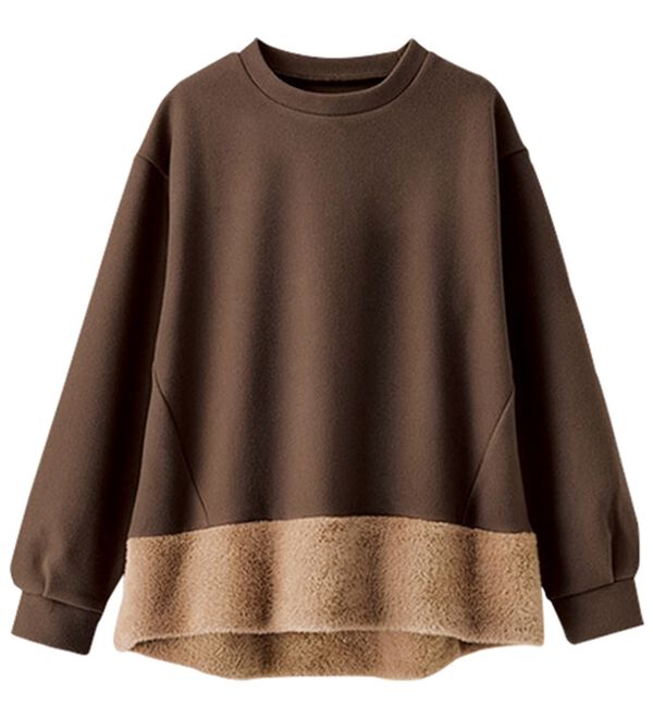 BELLUNA（ベルーナ）の「ラメ入りファー切替デザインプルオーバー（カットソー）」｜詳細画像