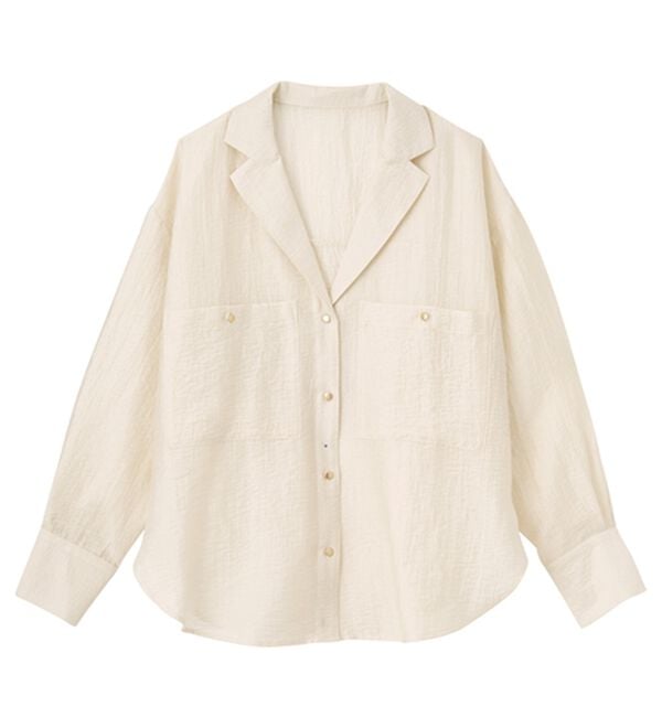 GeeRA（ジーラ）の「しぼ感素材開衿シャツ（シャツ）」｜詳細画像