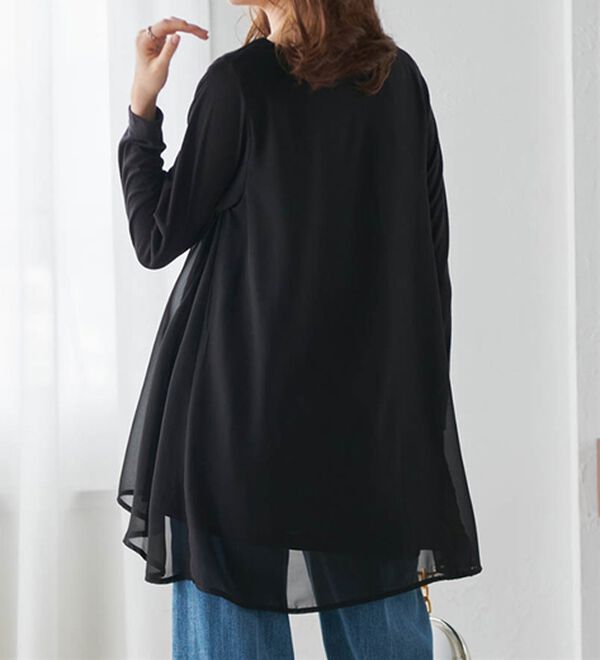 RANAN（ラナン）の「異素材切替フレアーチュニック（チュニック）」｜詳細画像