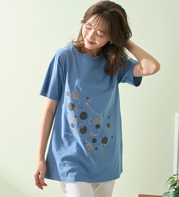 BELLUNA（ベルーナ）の「ひんやリッチコットン大人のおしゃれプリントチュニック（チュニック）」｜詳細画像