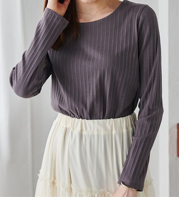 RANAN（ラナン）の「バックパール調釦リブカットソープルオーバー（カットソー）」｜詳細画像