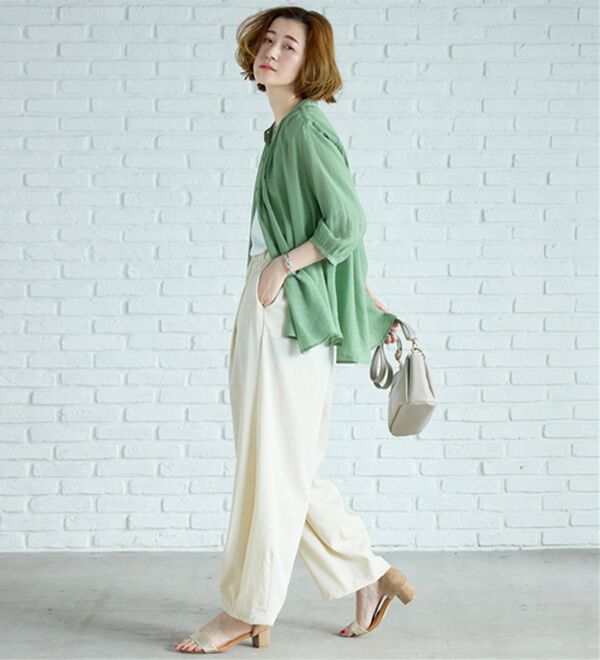 BELLUNA（ベルーナ）の「スラブ素材ギャザーデザインブラウス（ブラウス）」｜詳細画像