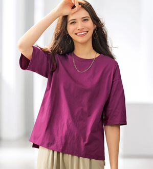 BELLUNA（ベルーナ）の「綿１００％汗染み対策短丈プルオーバー（カットソー）」｜詳細画像