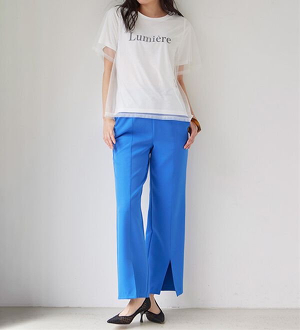 RANAN（ラナン）の「機能付センタースリットフレアーパンツ（フルレングスパンツ）」｜詳細画像