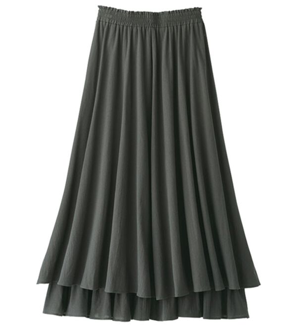 BELLUNA（ベルーナ）の「春のスカートコーデ　柔らか綿のロングフレアースカート（ロングスカート）」｜詳細画像