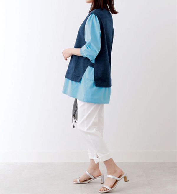 BELLUNA（ベルーナ）の「デニム調シャツフェイクプルオーバー（カットソー）」｜詳細画像