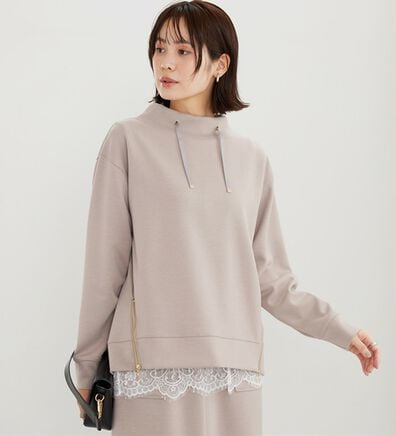 BELLUNA（ベルーナ）の「なめらかタッチ！もっちりん裾ジッププルオーバー（カットソー）」