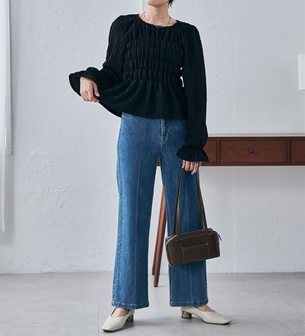 RANAN（ラナン）の「シャーリングカットブラウス（カットソー）」｜詳細画像