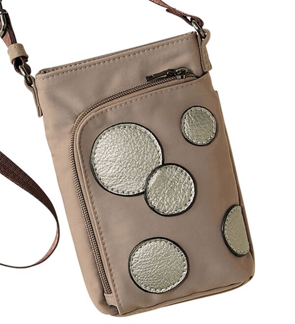 BELLUNA（ベルーナ）の「お出かけ上手なドットモチーフミニショルダー（ショルダーバッグ）」｜グレージュ