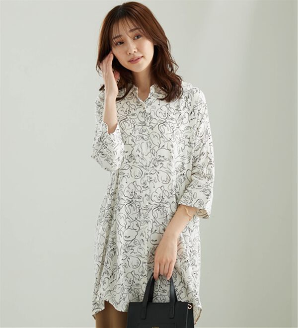 「【接触冷感】レーヨン素材ブザム切替ワンピース（その他ワンピース）」｜詳細画像