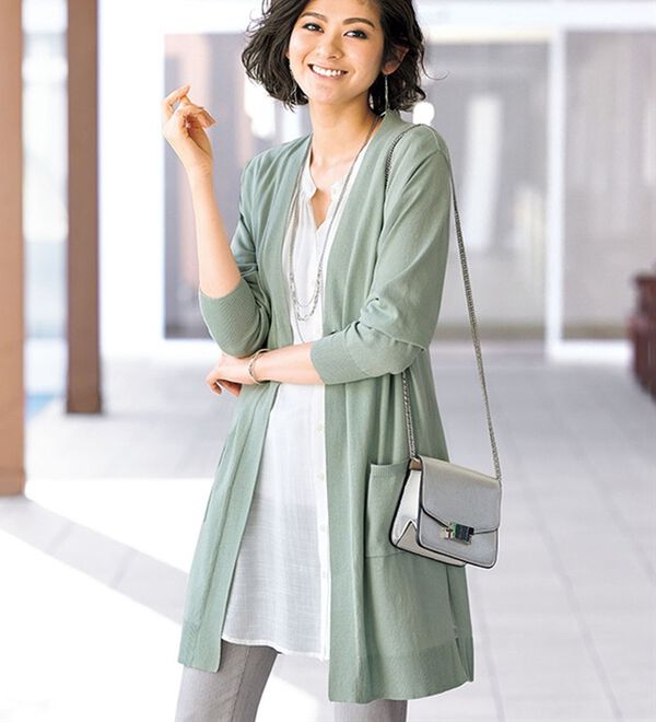 BELLUNA（ベルーナ）の「ヒンヤリ冷感！洗えるロングカーディガン（ニットカーディガン）」｜詳細画像