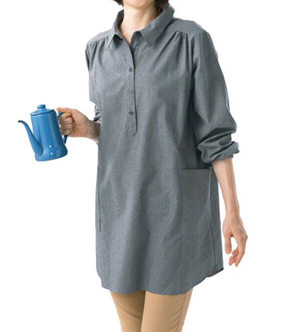 ルフラン（ルフラン）の「【３色組】毎日活躍！かっぽうシャツ（ホームウェア）」｜詳細画像