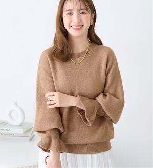 alotta（アロッタ）の「洗える！ふんわりタッチキャンディースリーブゆるニット（ニット・セーター）」｜モカベージュ