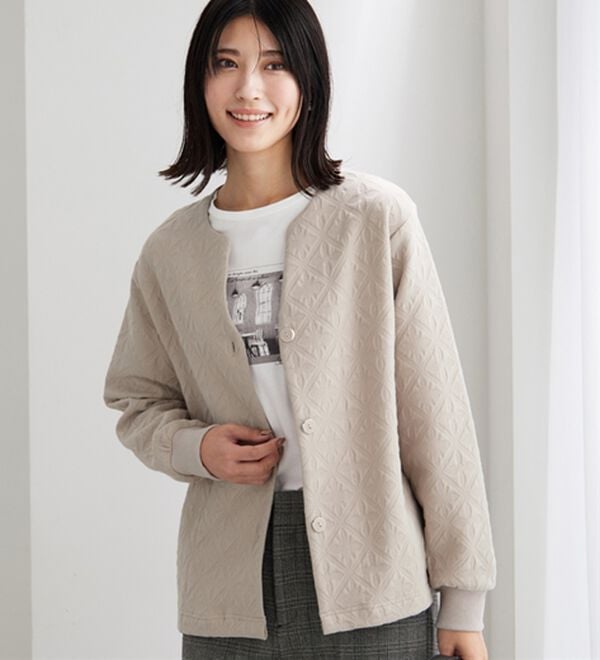 BELLUNA（ベルーナ）の「幾何柄ジャカード素材カーディガン（その他カーディガン）」｜詳細画像