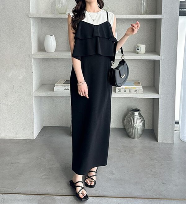 GeeRA（ジーラ）の「フリルキャミワンピース（カットソーワンピース）」｜詳細画像