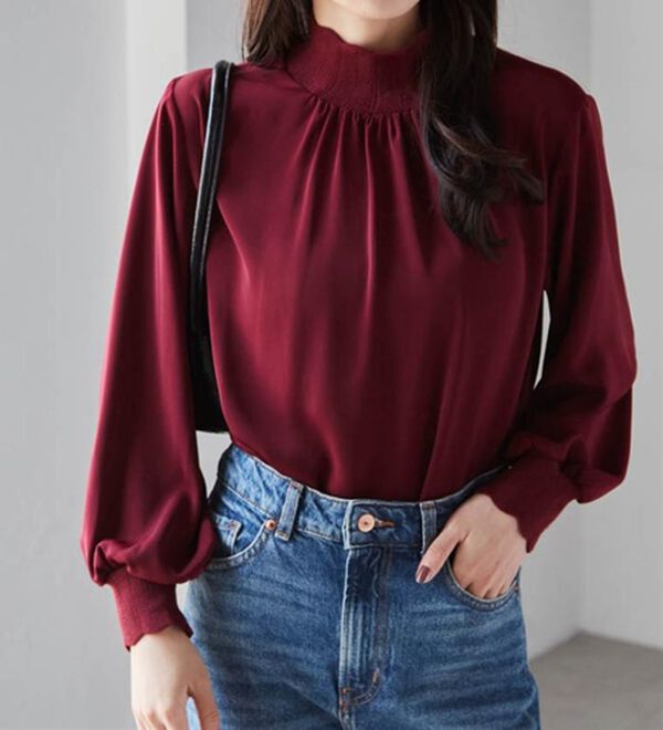 RANAN（ラナン）の「スカラップリブニット使いブラウス（ブラウス）」｜詳細画像