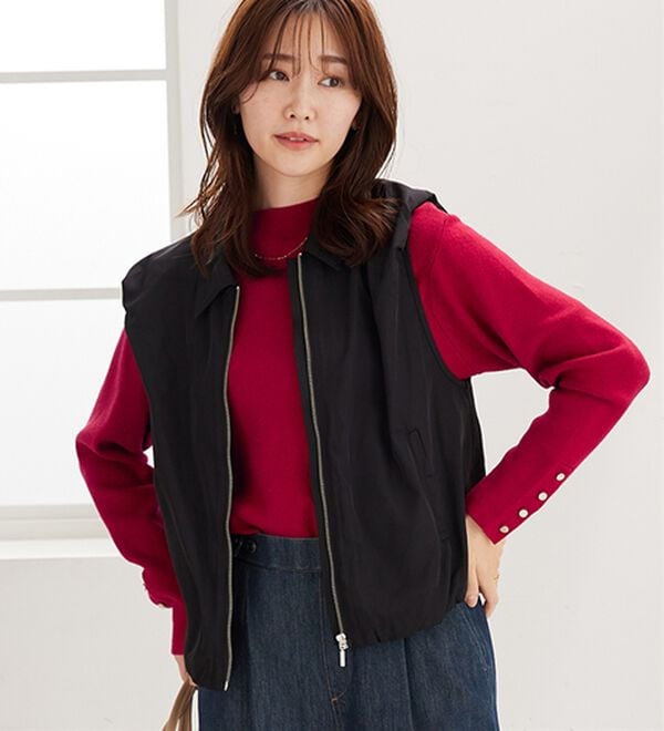 BELLUNA（ベルーナ）の「もちもち袖ボタンニットプルオーバー（ニット・セーター）」｜詳細画像