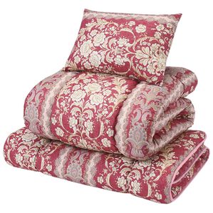 「日本製羊毛入り抗菌防臭防ダニ布団セット（その他寝具）」｜ピンク