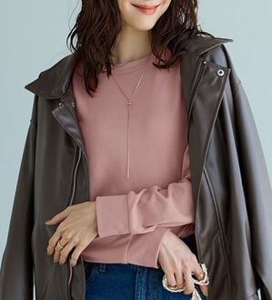 BELLUNA（ベルーナ）の「マシュマロタッチふんわり起毛素材プルオーバー（カットソー）」｜ピンク